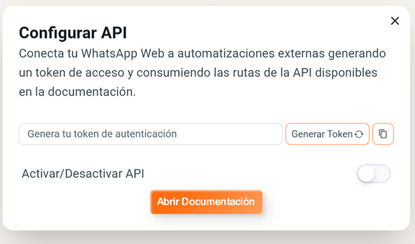 Configurar API